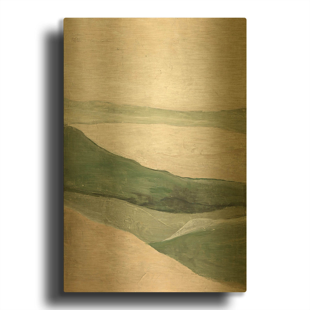 'Green Field' By Sheila Golden Gold Metal Wall Art