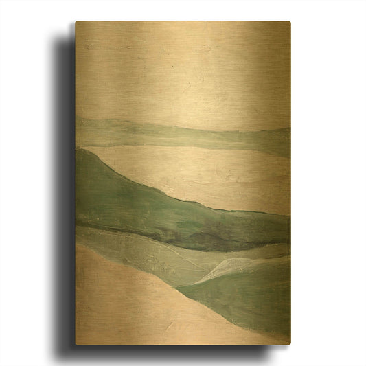 'Green Field' By Sheila Golden Gold Metal Wall Art