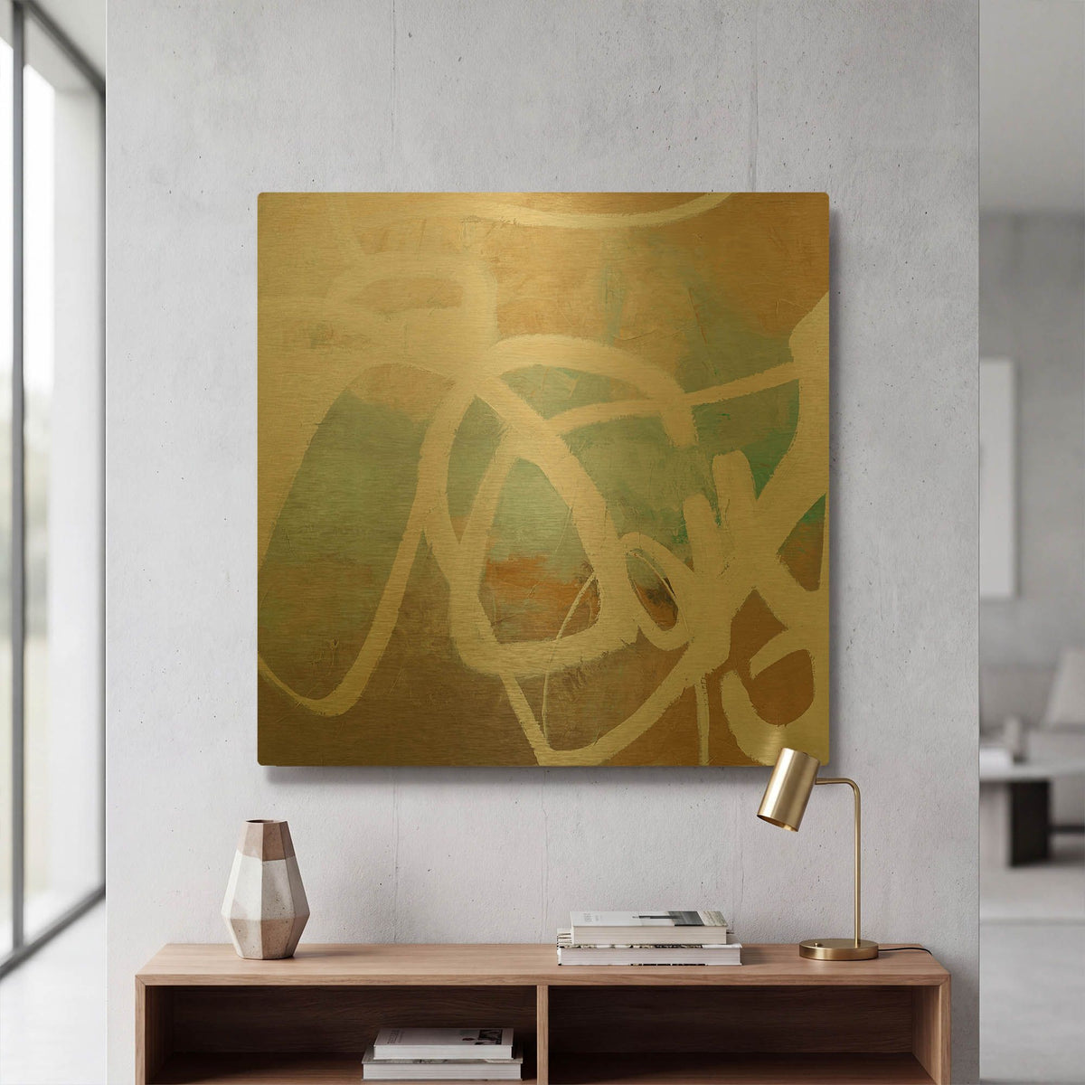 'Notify' By Sheila Golden Gold Metal Wall Art