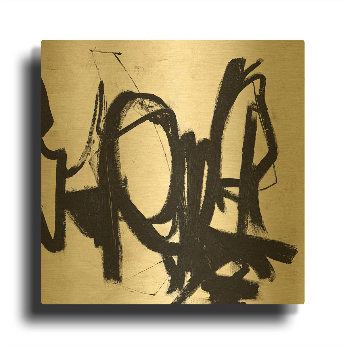 'Playblack 2' By Sheila Golden Gold Metal Wall Art