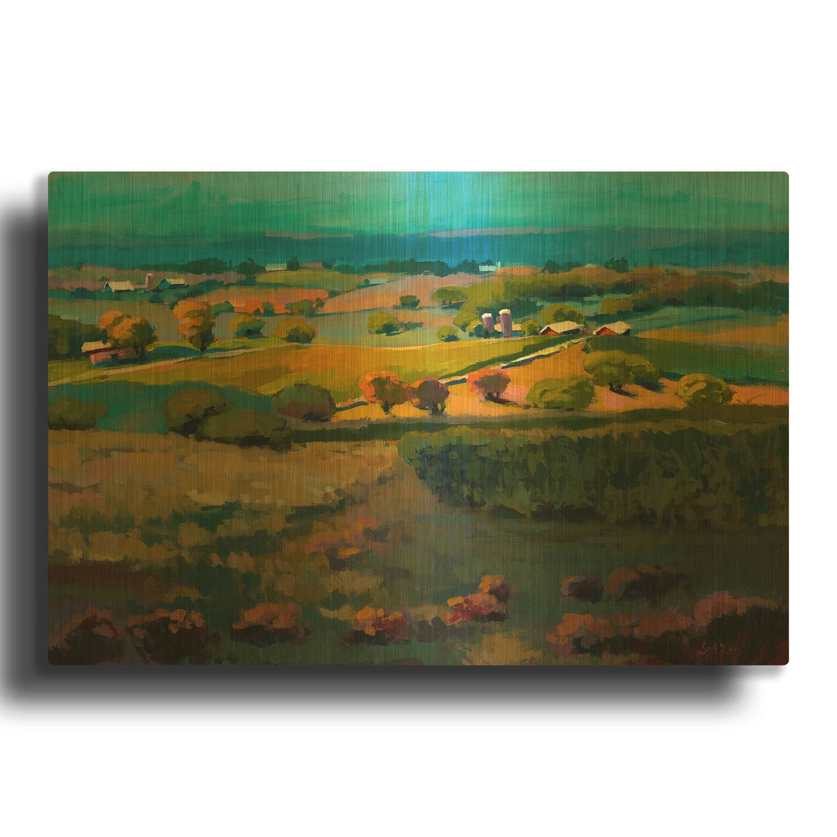 'Country Road' By Sri Rao Gold Metal Wall Art
