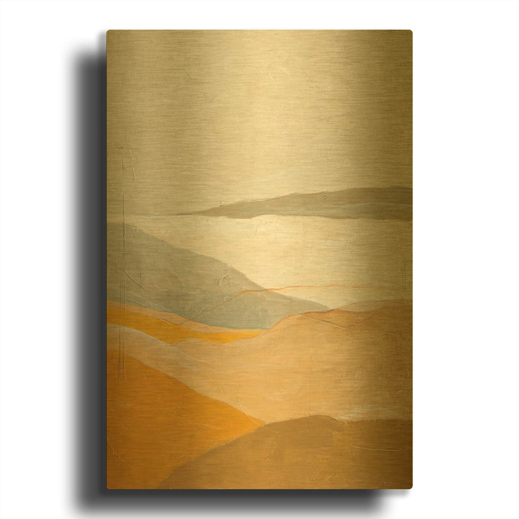 'Yellow Field' By Steven Dick Gold Metal Wall Art
