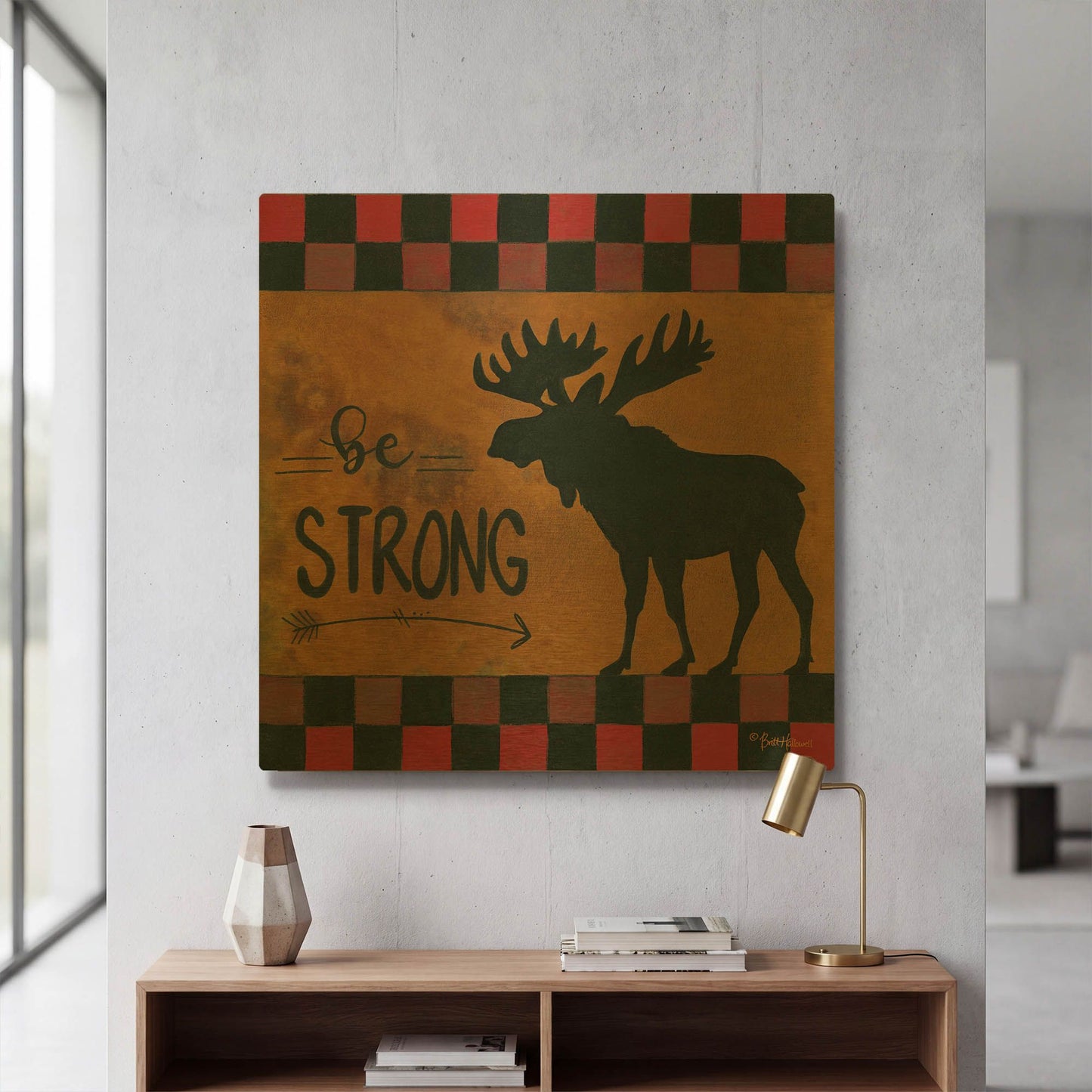 'Be Strong' By Britt Hallowell Gold Metal Wall Art