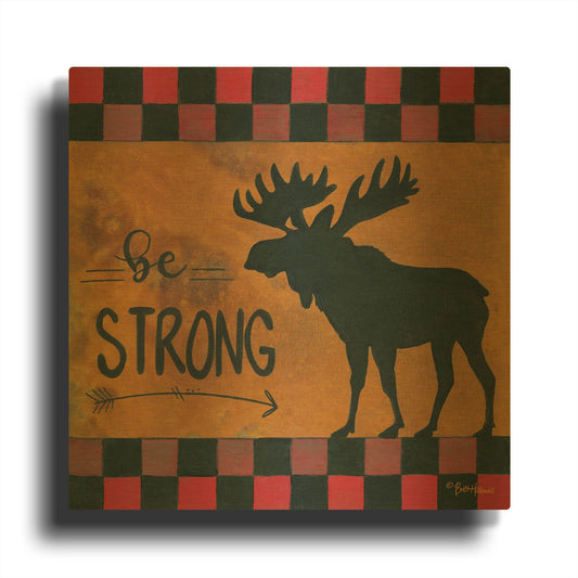 'Be Strong' By Britt Hallowell Gold Metal Wall Art