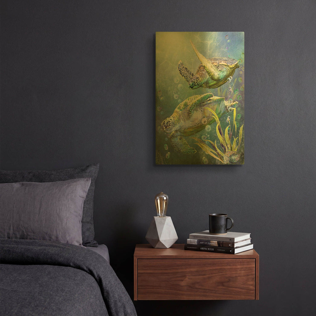 'Ancient Travelers' By Carol Cavalaris Gold Metal Wall Art