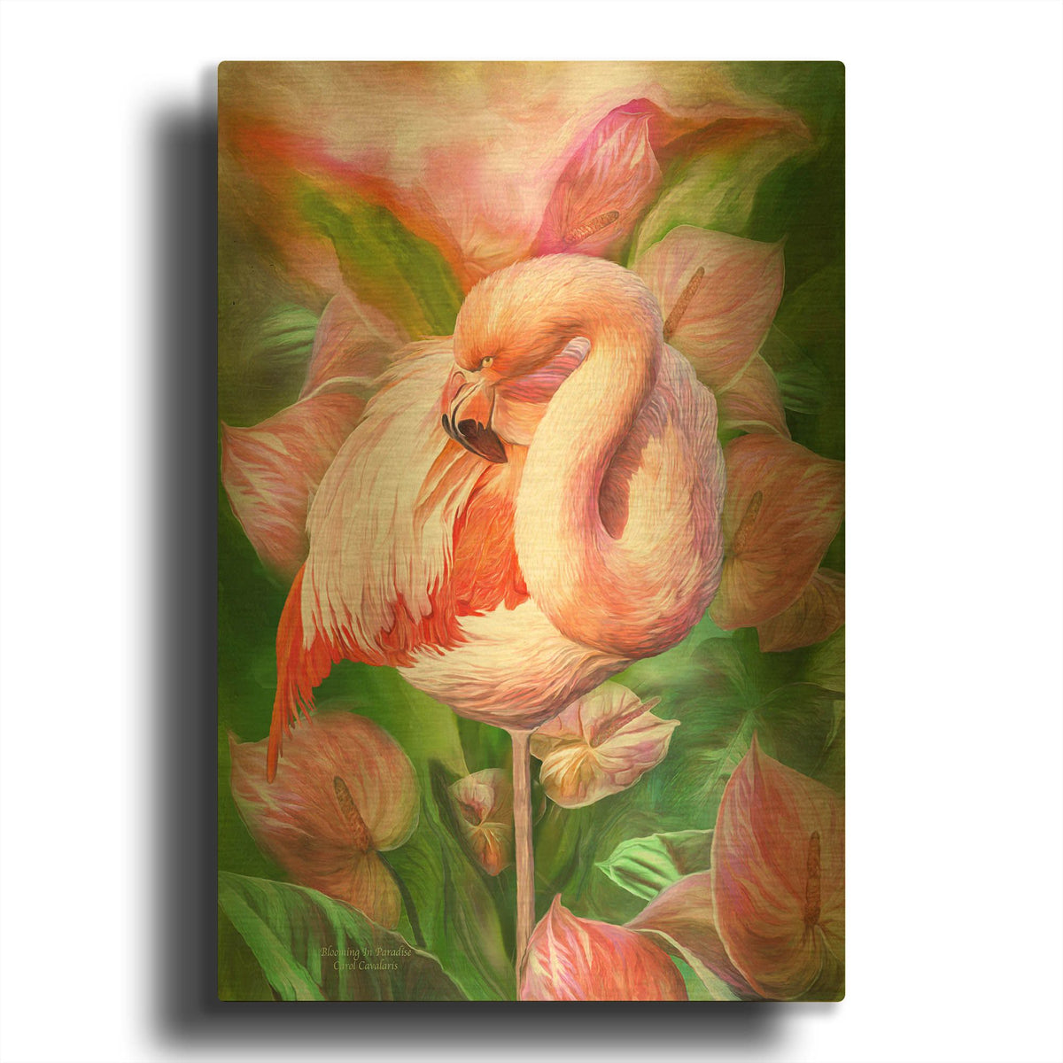 'Blooming In Paradise' By Carol Cavalaris Gold Metal Wall Art