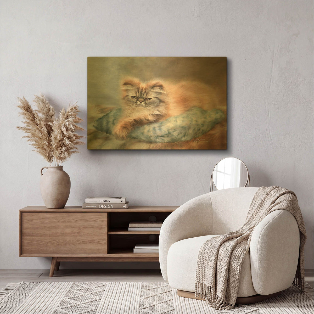 'Cattitude I' By Carol Cavalaris Gold Metal Wall Art