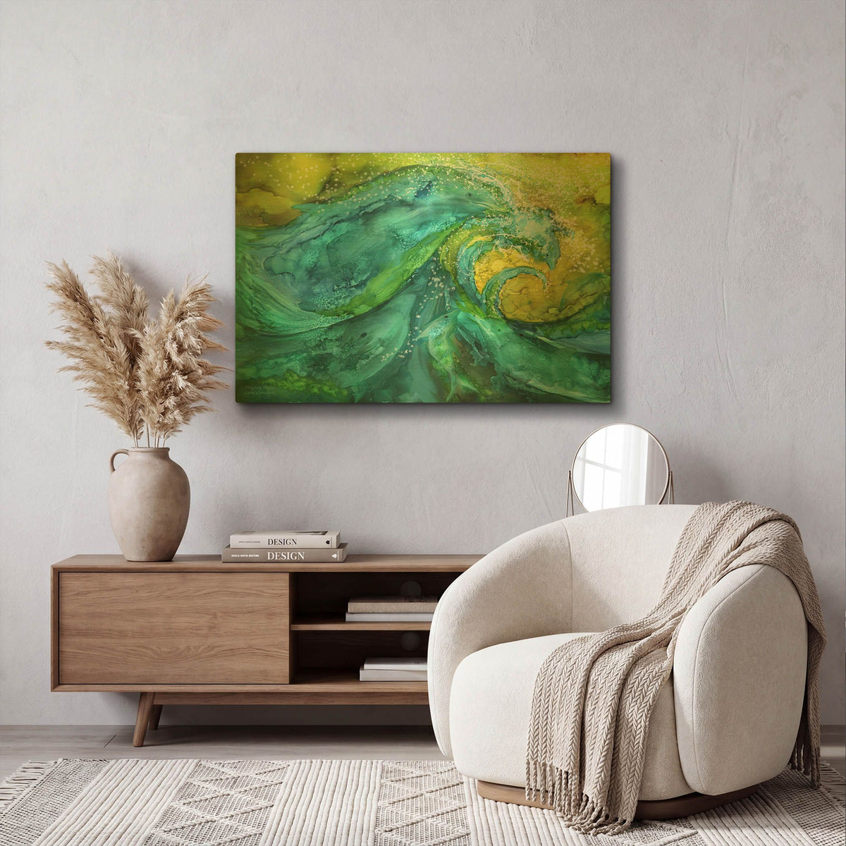 'Dolphin Waves I' By Carol Cavalaris Gold Metal Wall Art