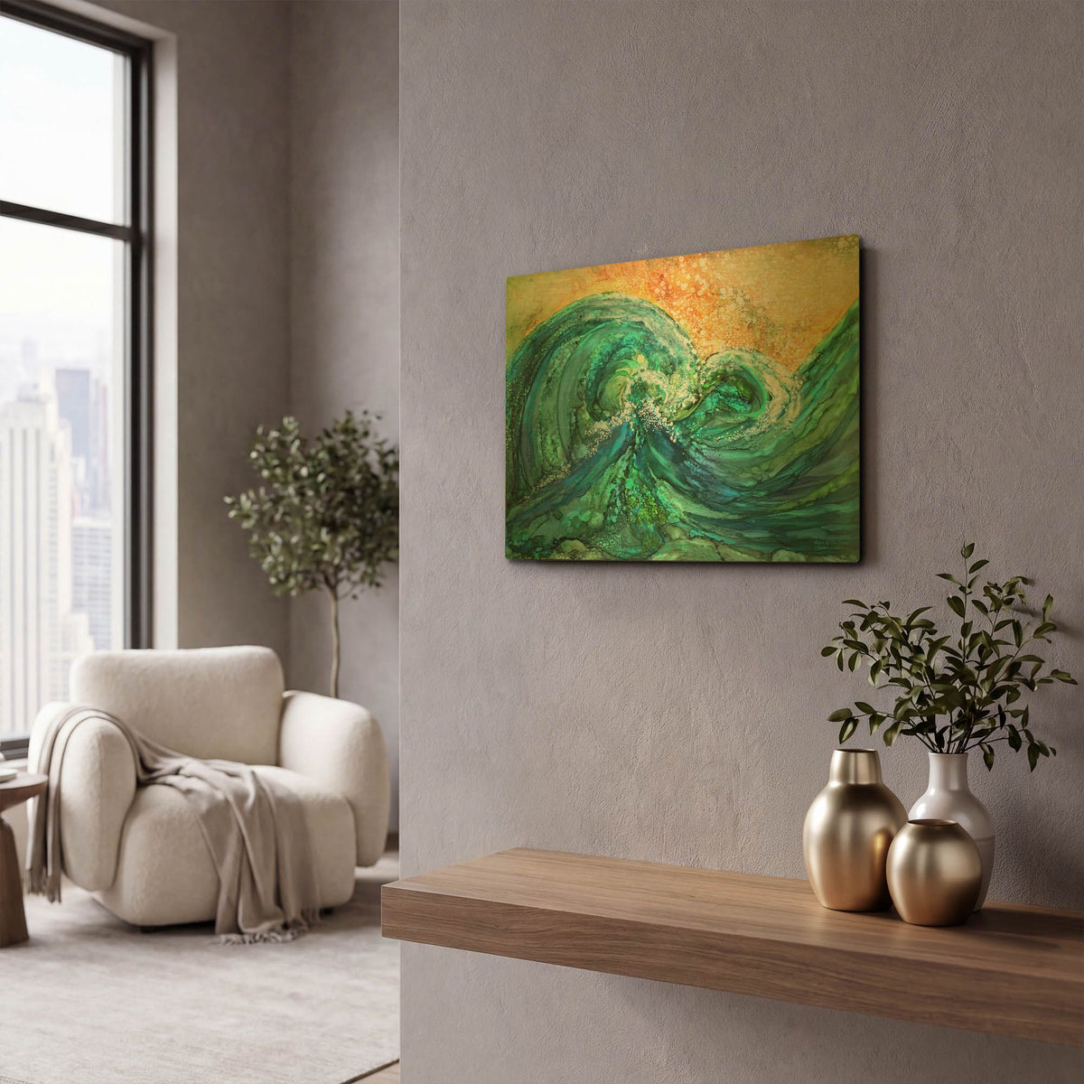 'Heart Of The Ocean' By Carol Cavalaris Gold Metal Wall Art