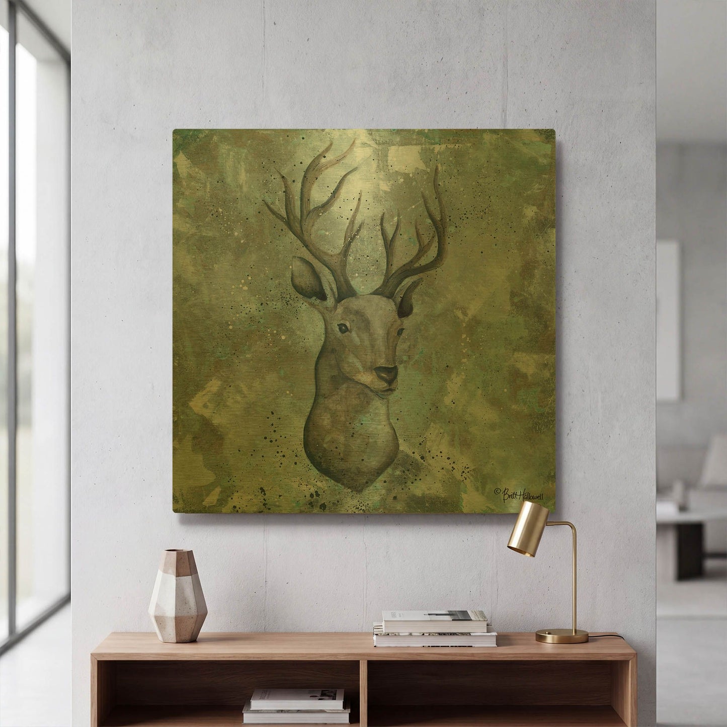 'Simplicity Deer' By Britt Hallowell Gold Metal Wall Art