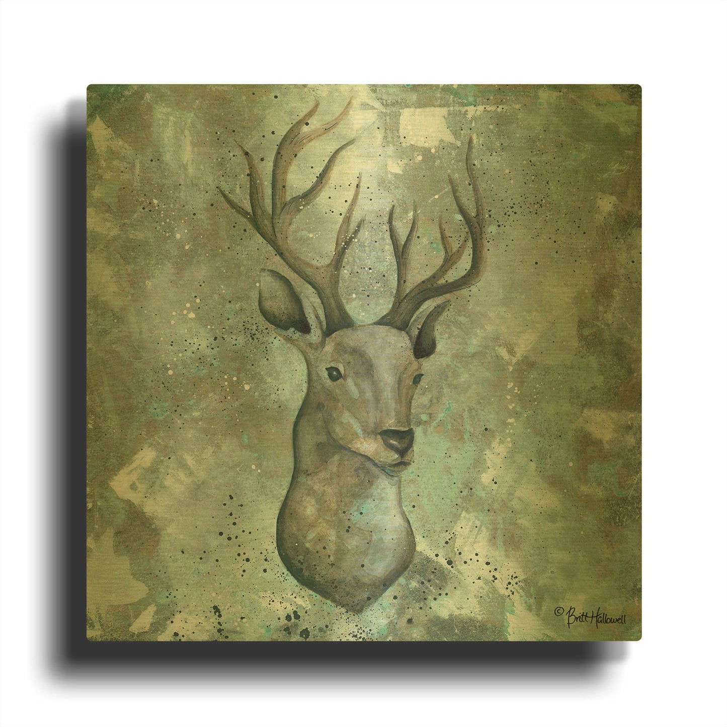 'Simplicity Deer' By Britt Hallowell Gold Metal Wall Art