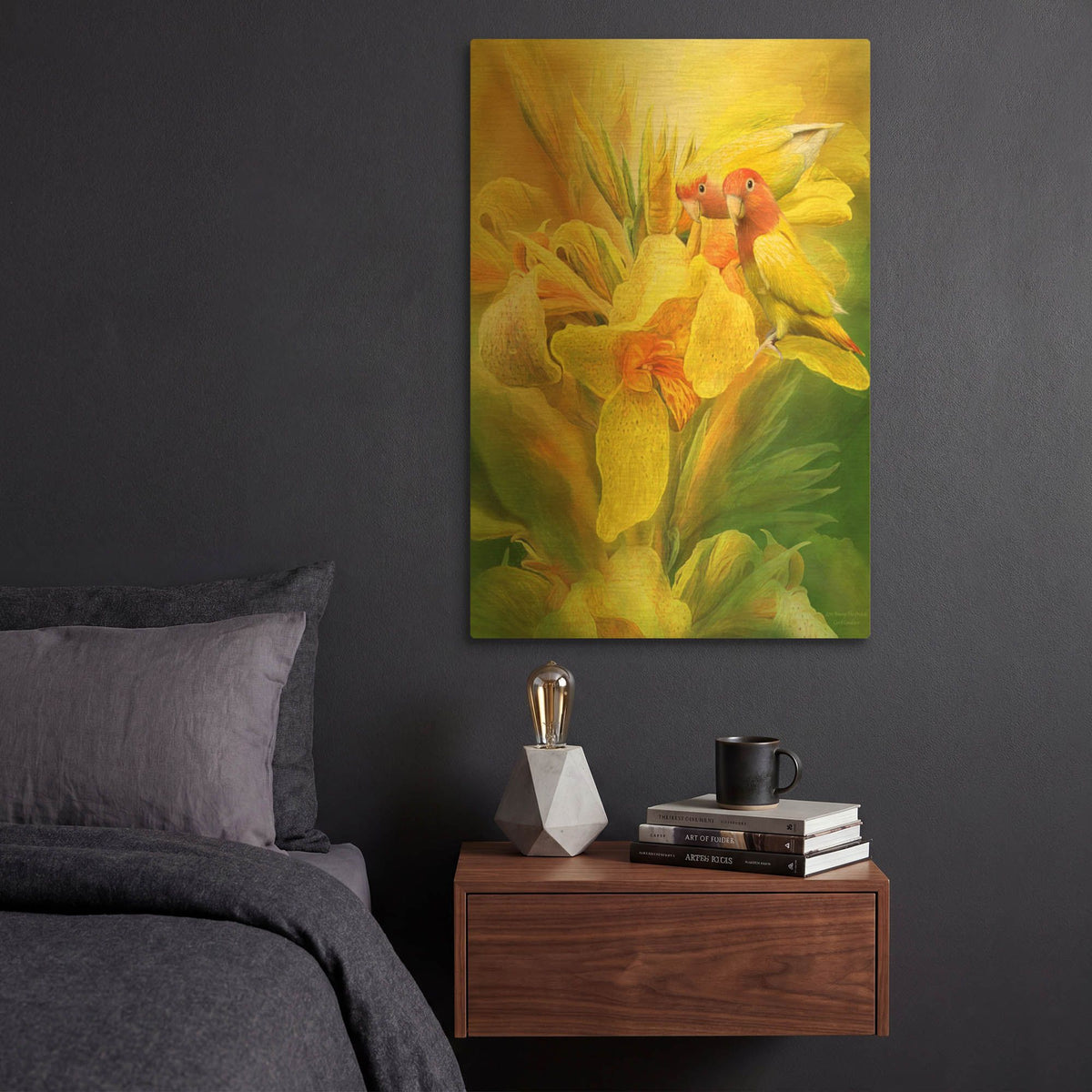 'Love Among Orchid' By Carol Cavalaris Gold Metal Wall Art