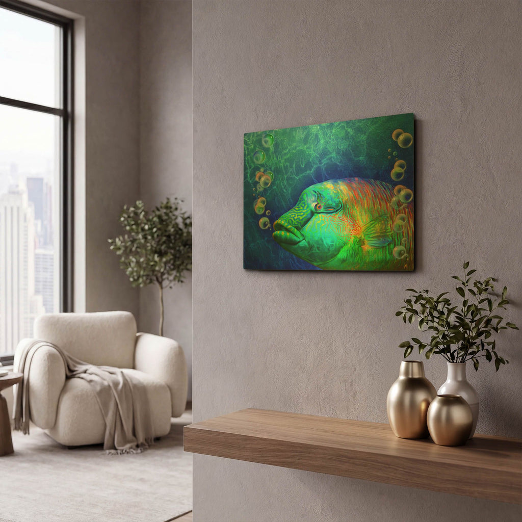 'Parrot Fish' By Carol Cavalaris Gold Metal Wall Art