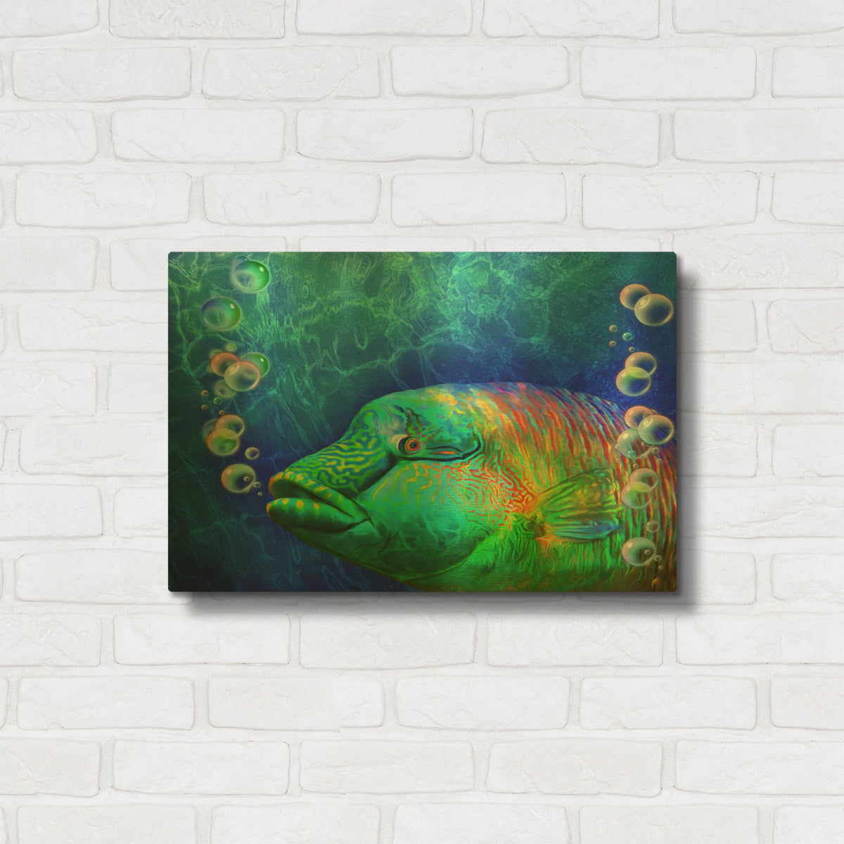 'Parrot Fish' By Carol Cavalaris Gold Metal Wall Art