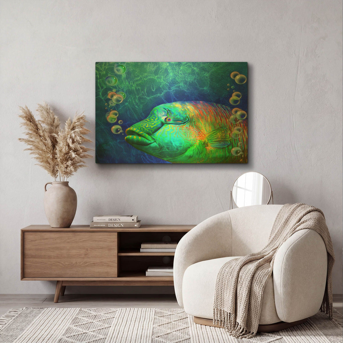 'Parrot Fish' By Carol Cavalaris Gold Metal Wall Art