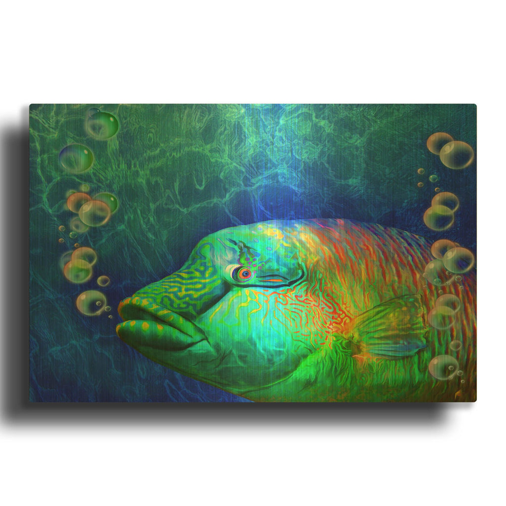 'Parrot Fish' By Carol Cavalaris Gold Metal Wall Art