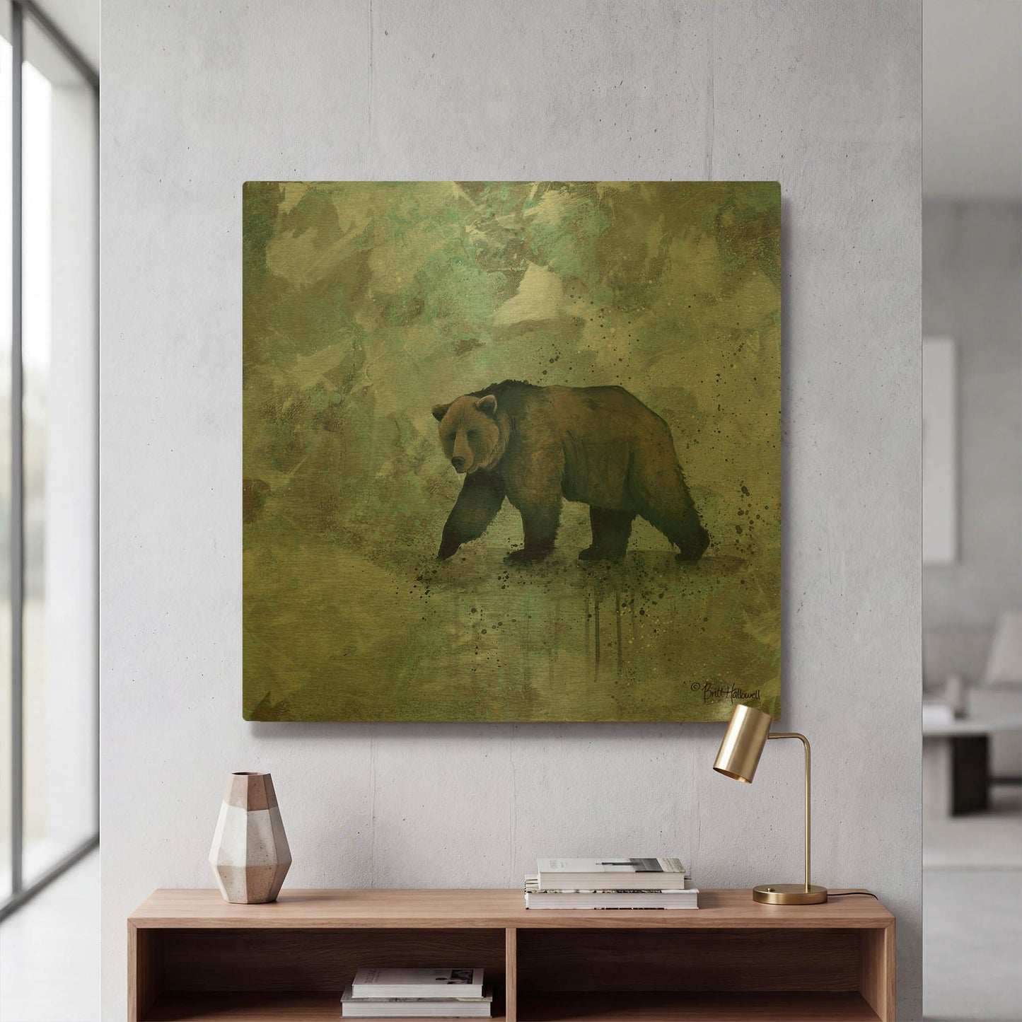 'Simplicity Bear' By Britt Hallowell Gold Metal Wall Art