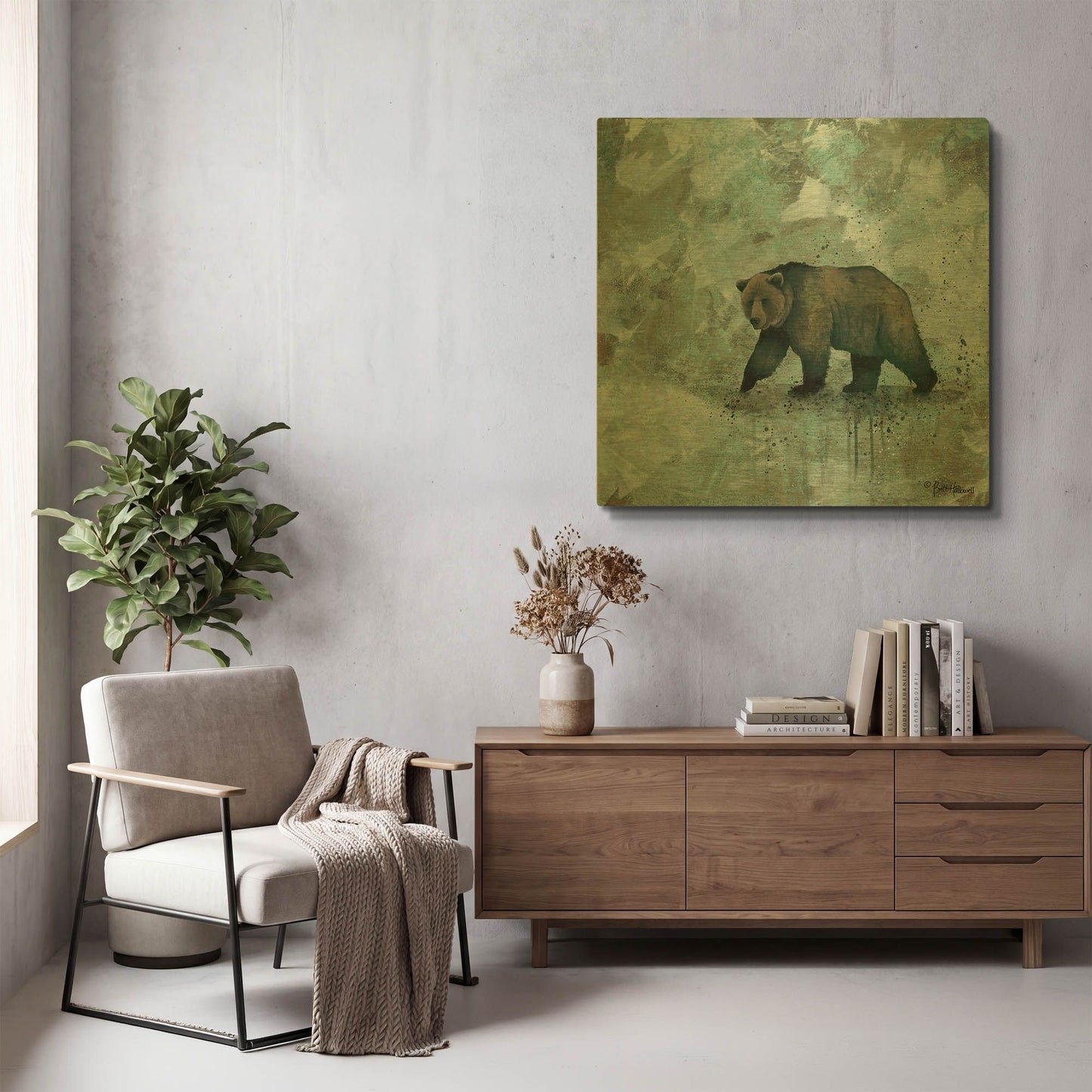 'Simplicity Bear' By Britt Hallowell Gold Metal Wall Art