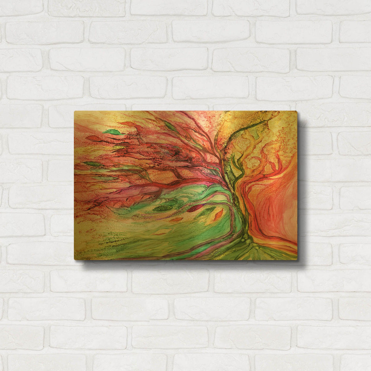 'Rainbow Tree' By Carol Cavalaris Gold Metal Wall Art