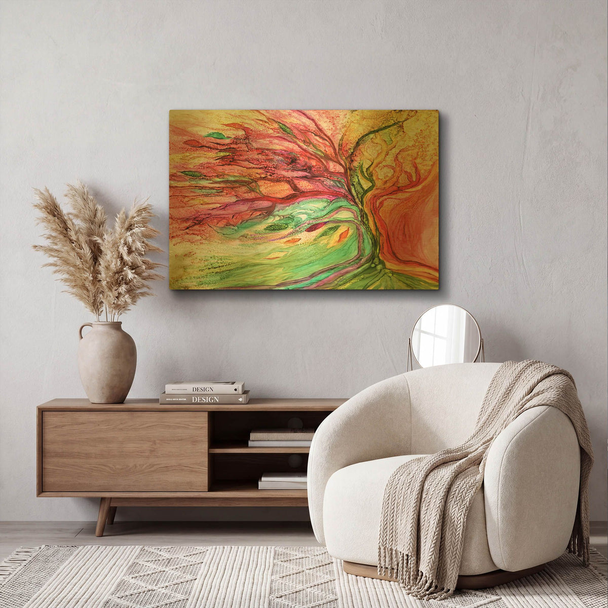 'Rainbow Tree' By Carol Cavalaris Gold Metal Wall Art