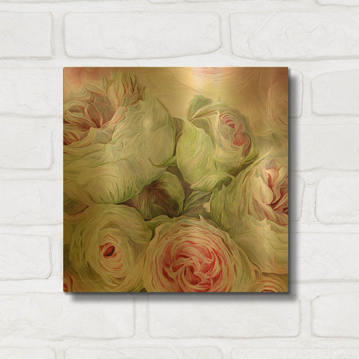 'Rose Moods - Harmony' By Carol Cavalaris Gold Metal Wall Art