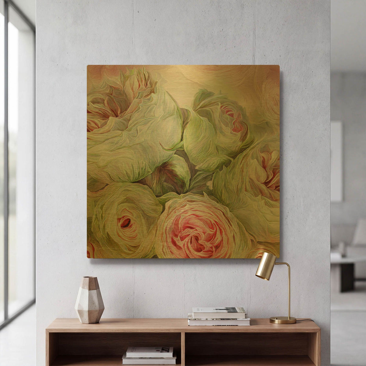 'Rose Moods - Harmony' By Carol Cavalaris Gold Metal Wall Art