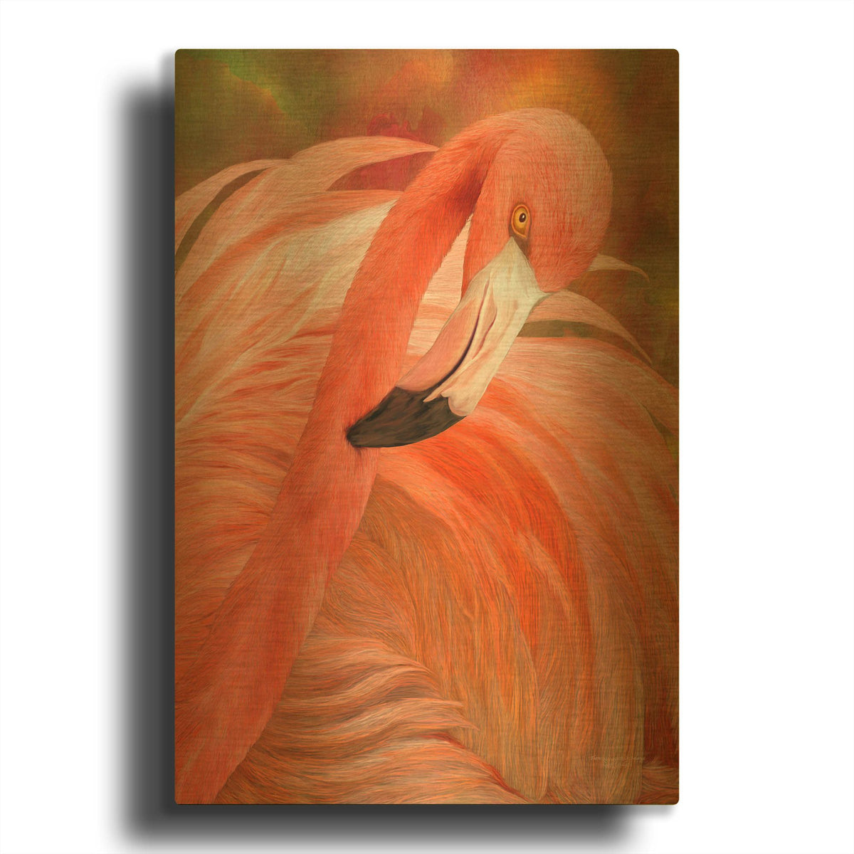 'Spirit Of Balance Flamingo' By Carol Cavalaris Gold Metal Wall Art