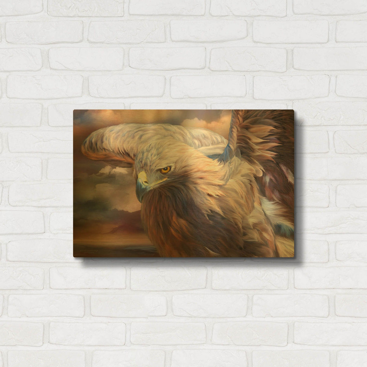 'Spirit Of Golden Eagle' By Carol Cavalaris Gold Metal Wall Art