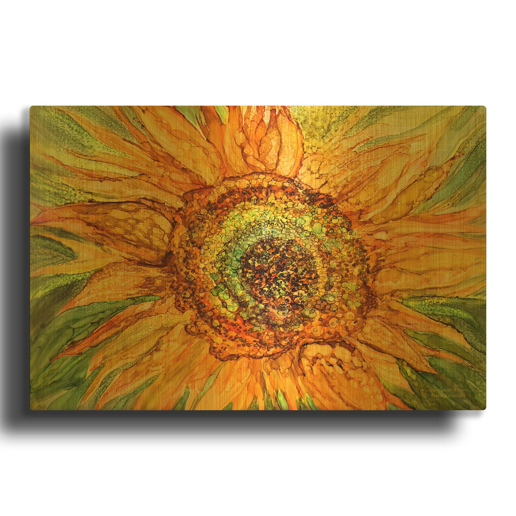 'Sunflower Power' By Carol Cavalaris Gold Metal Wall Art