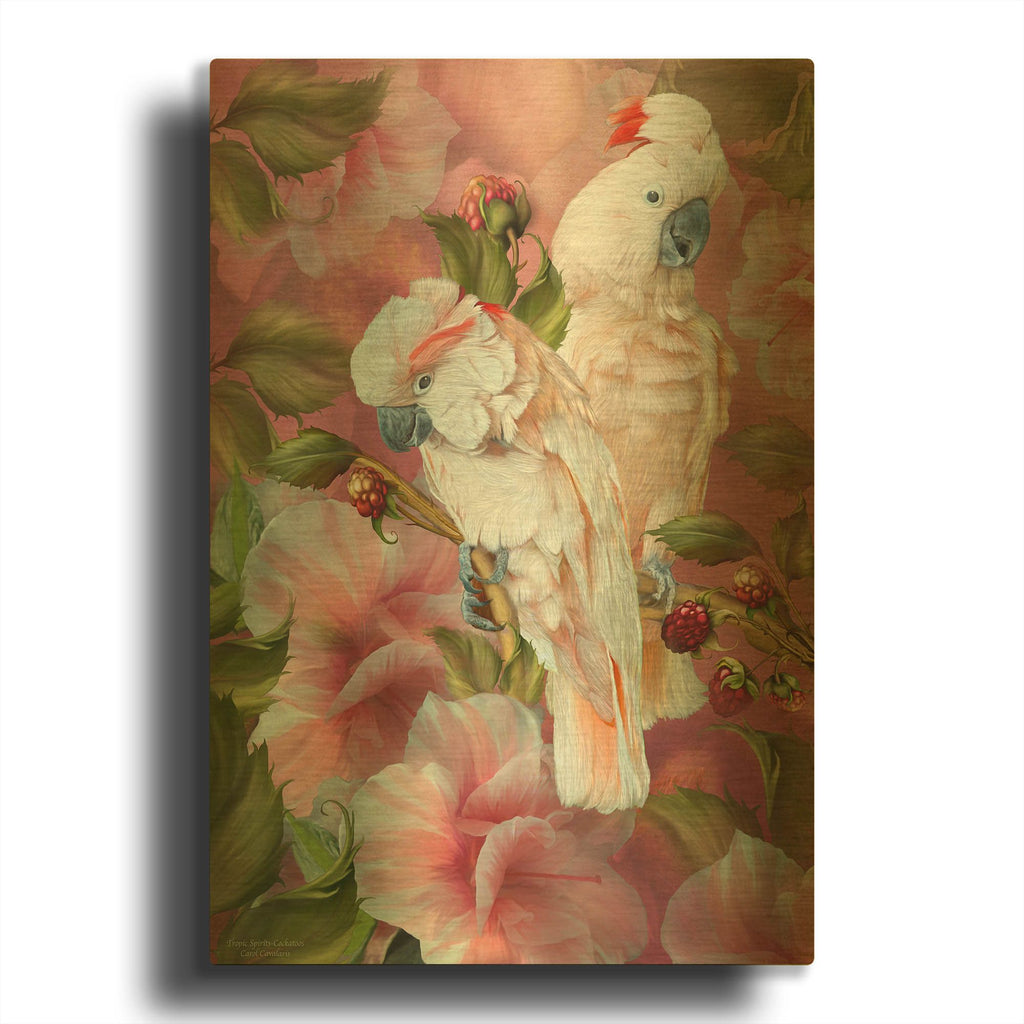 'Tropic Spirits - Cockatoo' By Carol Cavalaris Gold Metal Wall Art