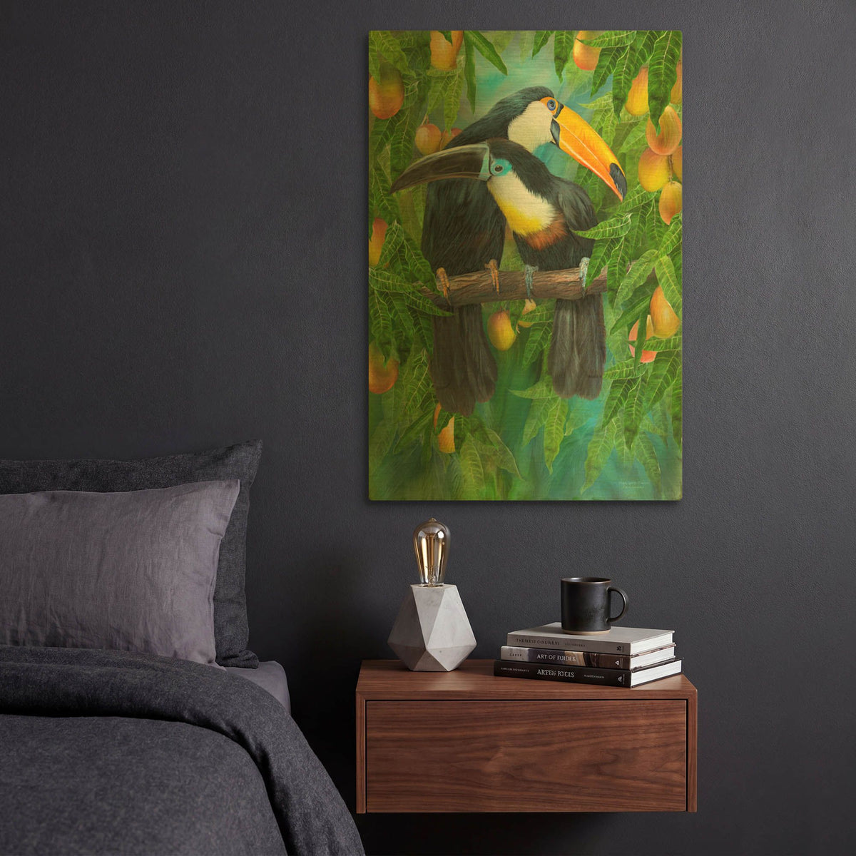'Tropic Spirits - Toucans' By Carol Cavalaris Gold Metal Wall Art