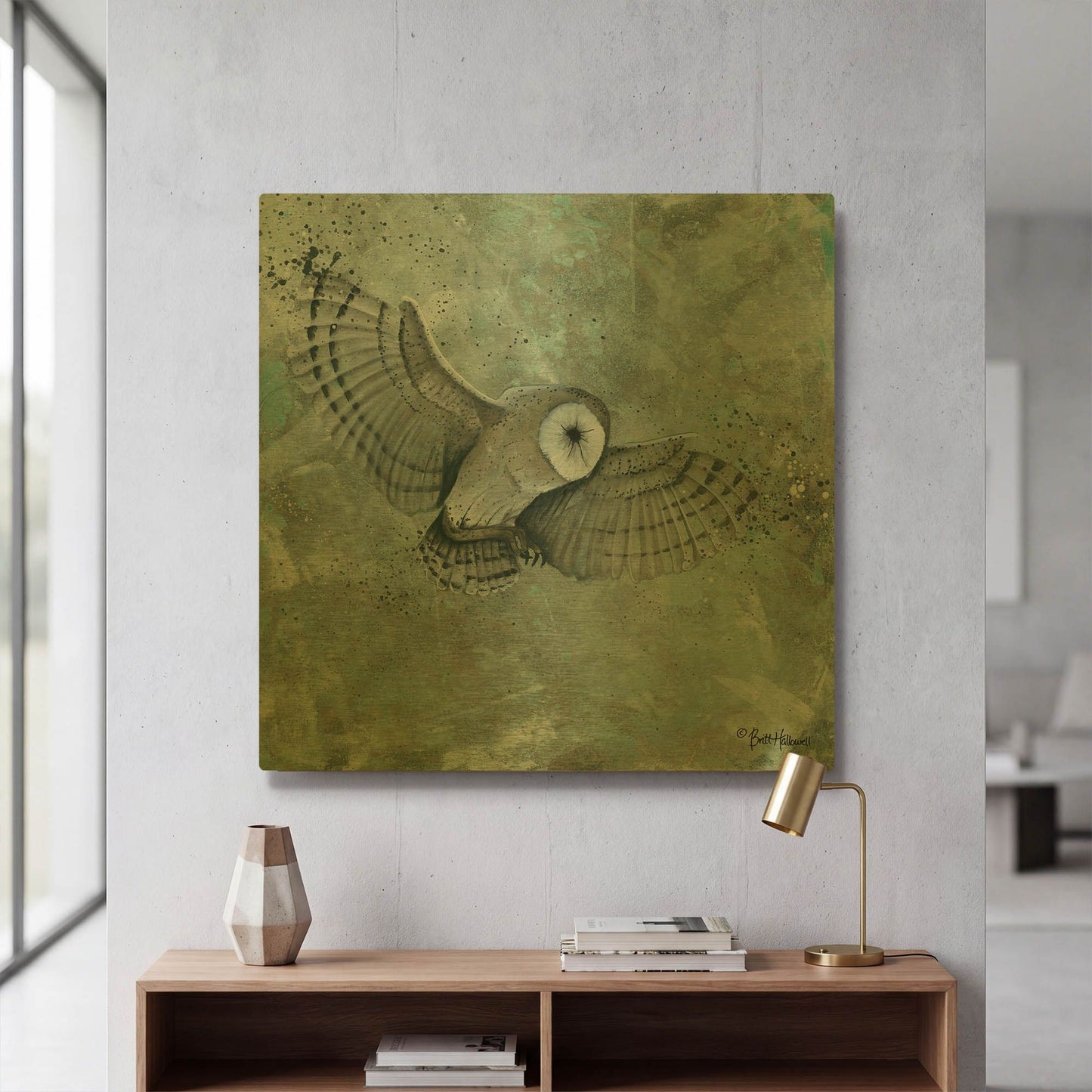'Simplicity Owl' By Britt Hallowell Gold Metal Wall Art