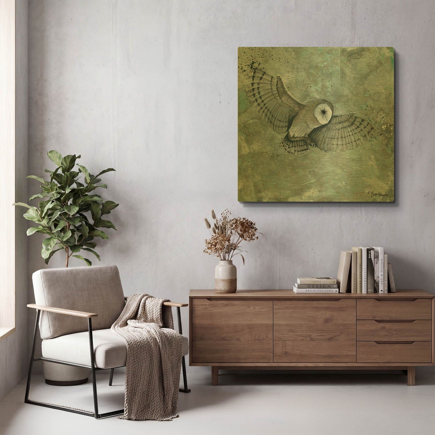'Simplicity Owl' By Britt Hallowell Gold Metal Wall Art