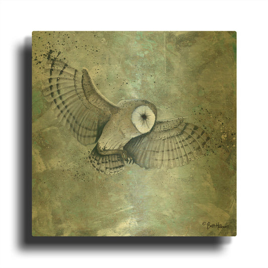 'Simplicity Owl' By Britt Hallowell Gold Metal Wall Art