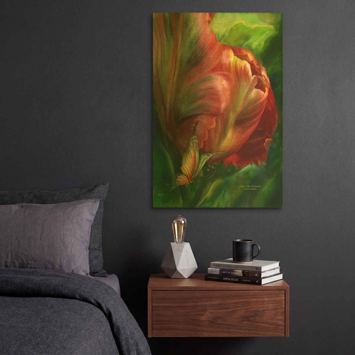 'Tulips 2 - Colors Of Paradise' By Carol Cavalaris Gold Metal Wall Art