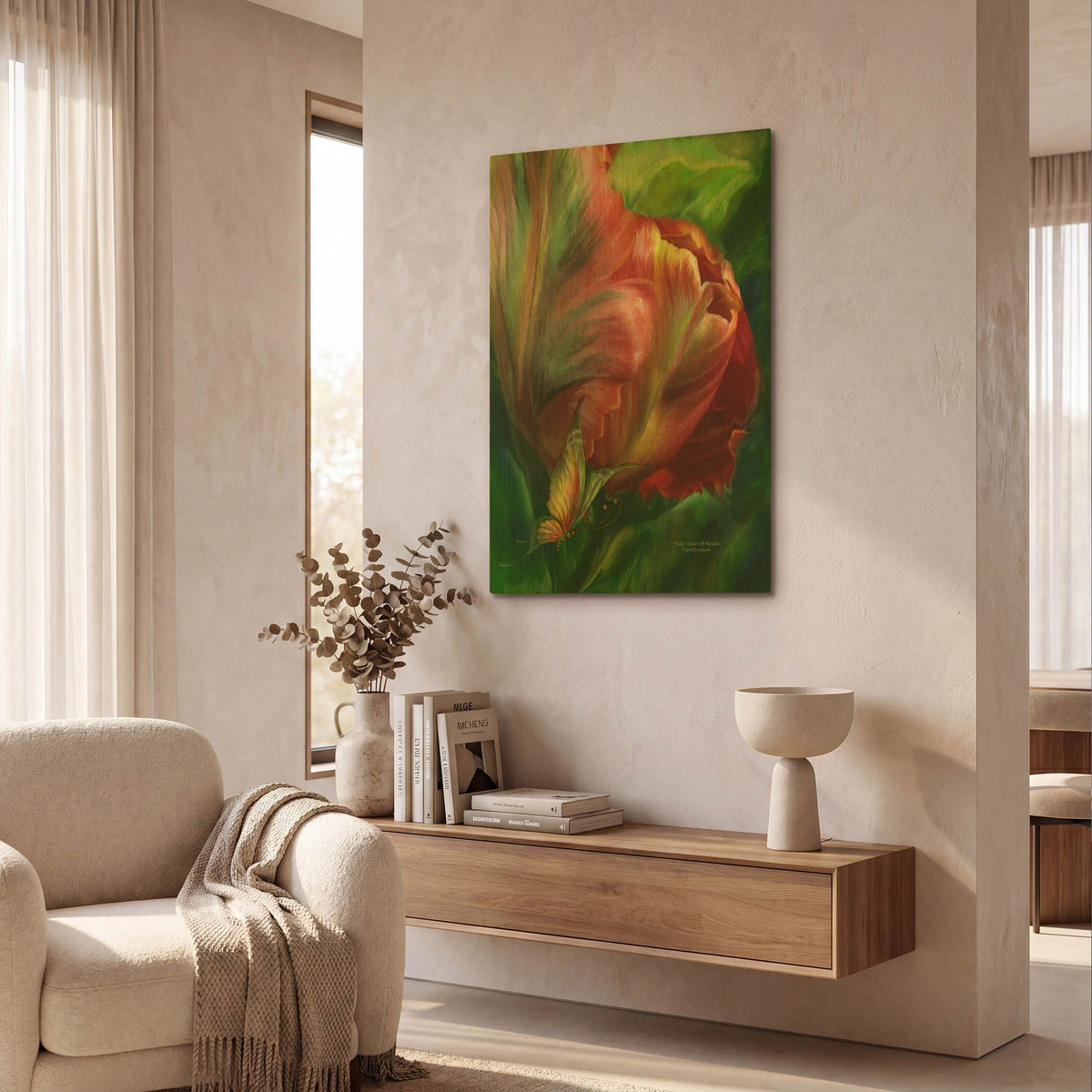 'Tulips 2 - Colors Of Paradise' By Carol Cavalaris Gold Metal Wall Art