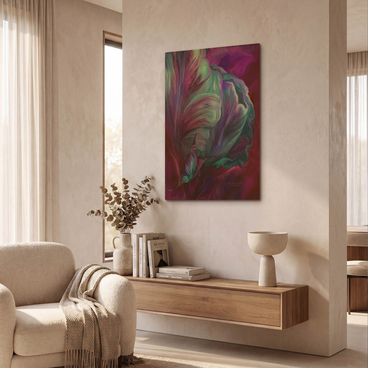 'Tulips - Colors Of Paradise' By Carol Cavalaris Gold Metal Wall Art