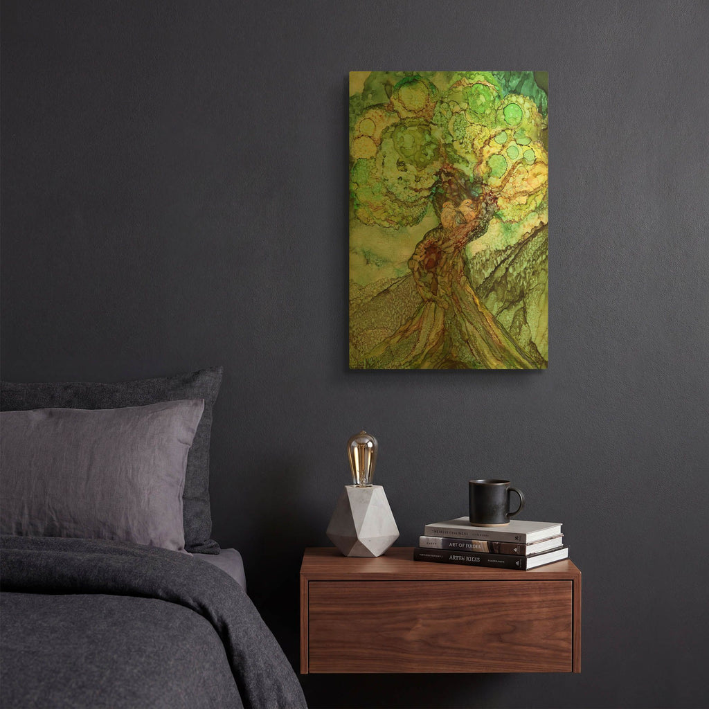 'Turtle Dove Tree' By Carol Cavalaris Gold Metal Wall Art