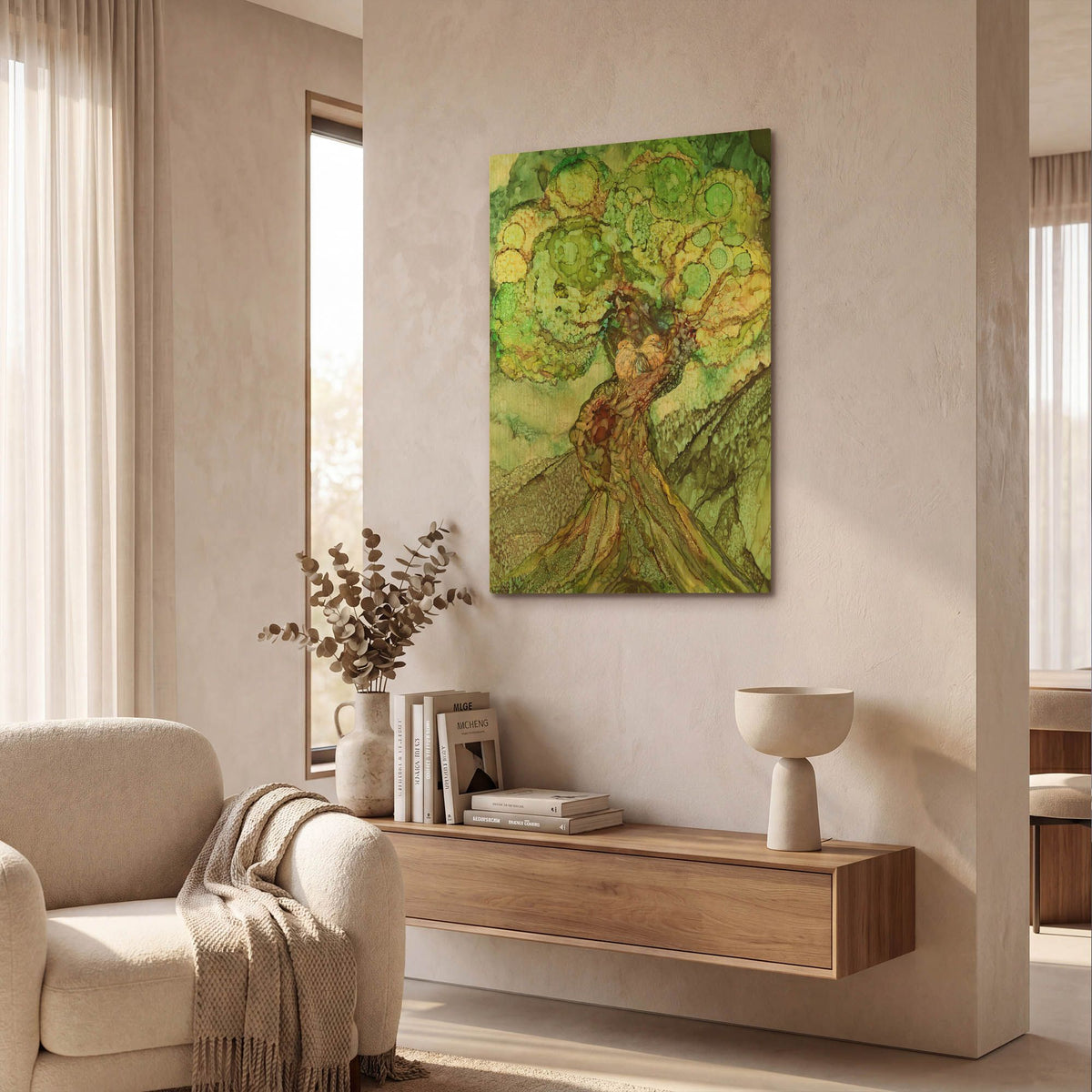 'Turtle Dove Tree' By Carol Cavalaris Gold Metal Wall Art