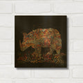 'Vintage Rhino' By Carol Cavalaris Gold Metal Wall Art