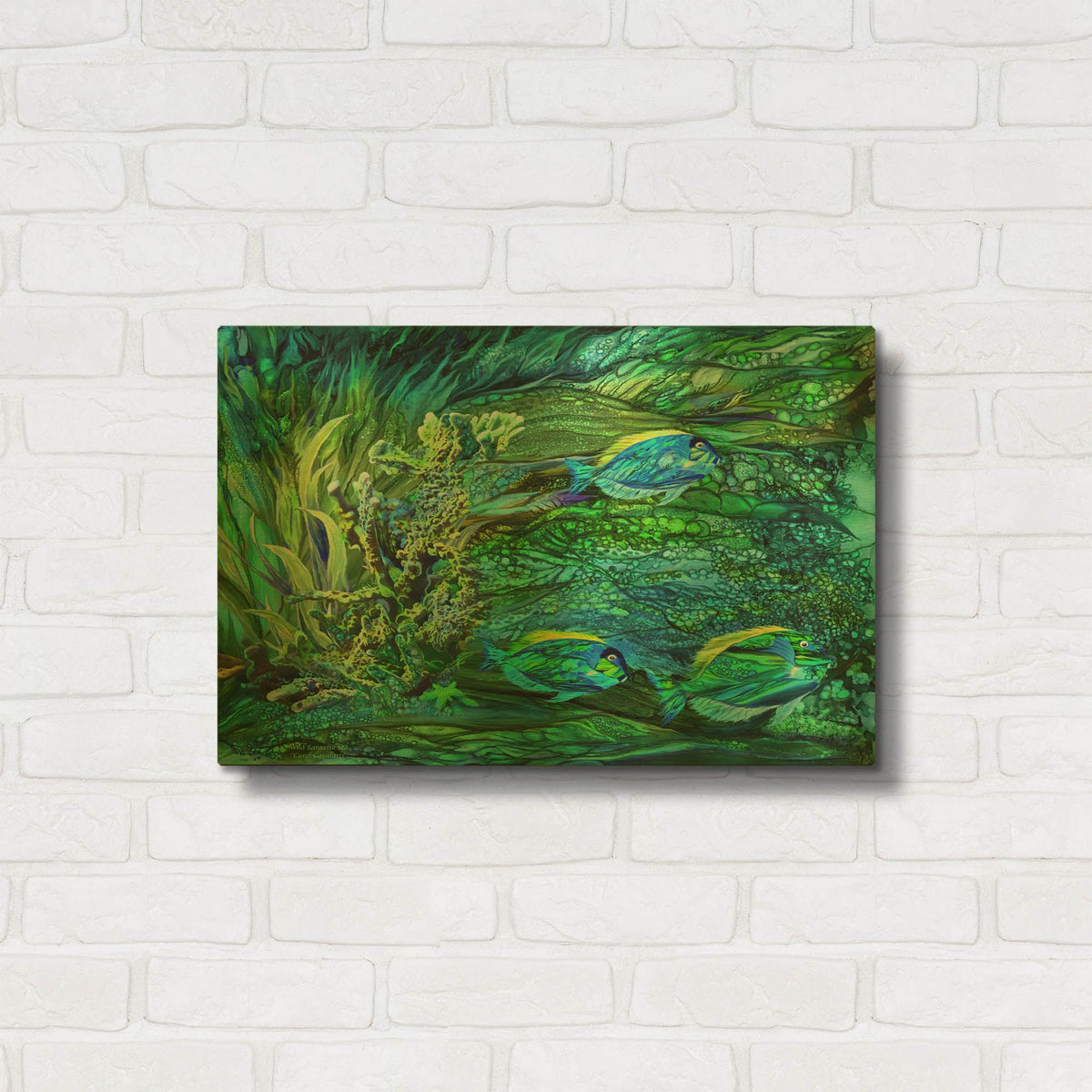 'Wild Sargasso Sea' By Carol Cavalaris Gold Metal Wall Art