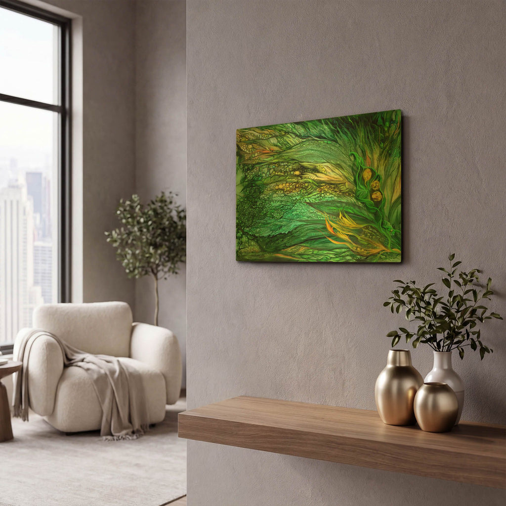 'Wild Seeds Spring' By Carol Cavalaris Gold Metal Wall Art