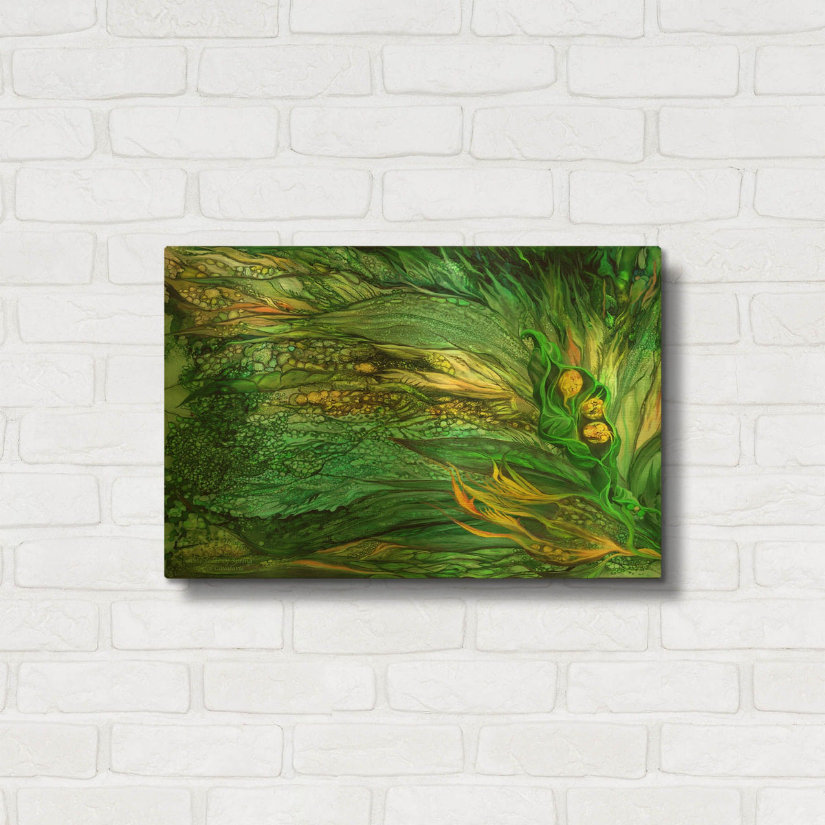 'Wild Seeds Spring' By Carol Cavalaris Gold Metal Wall Art