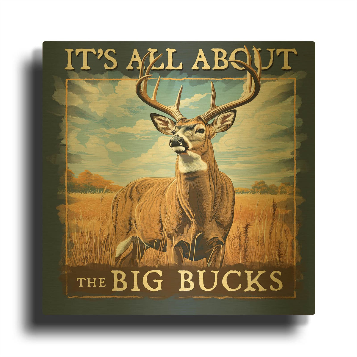 'Big Bucks' By Jim Baldwin Gold Metal Wall Art