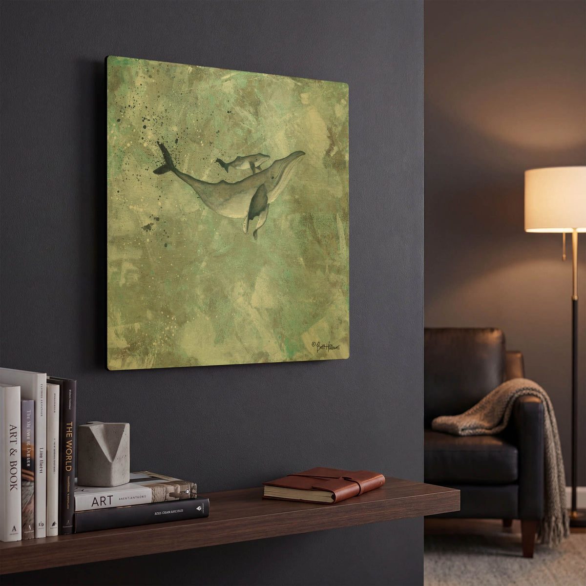 'Simplicity Humpback' By Britt Hallowell Gold Metal Wall Art