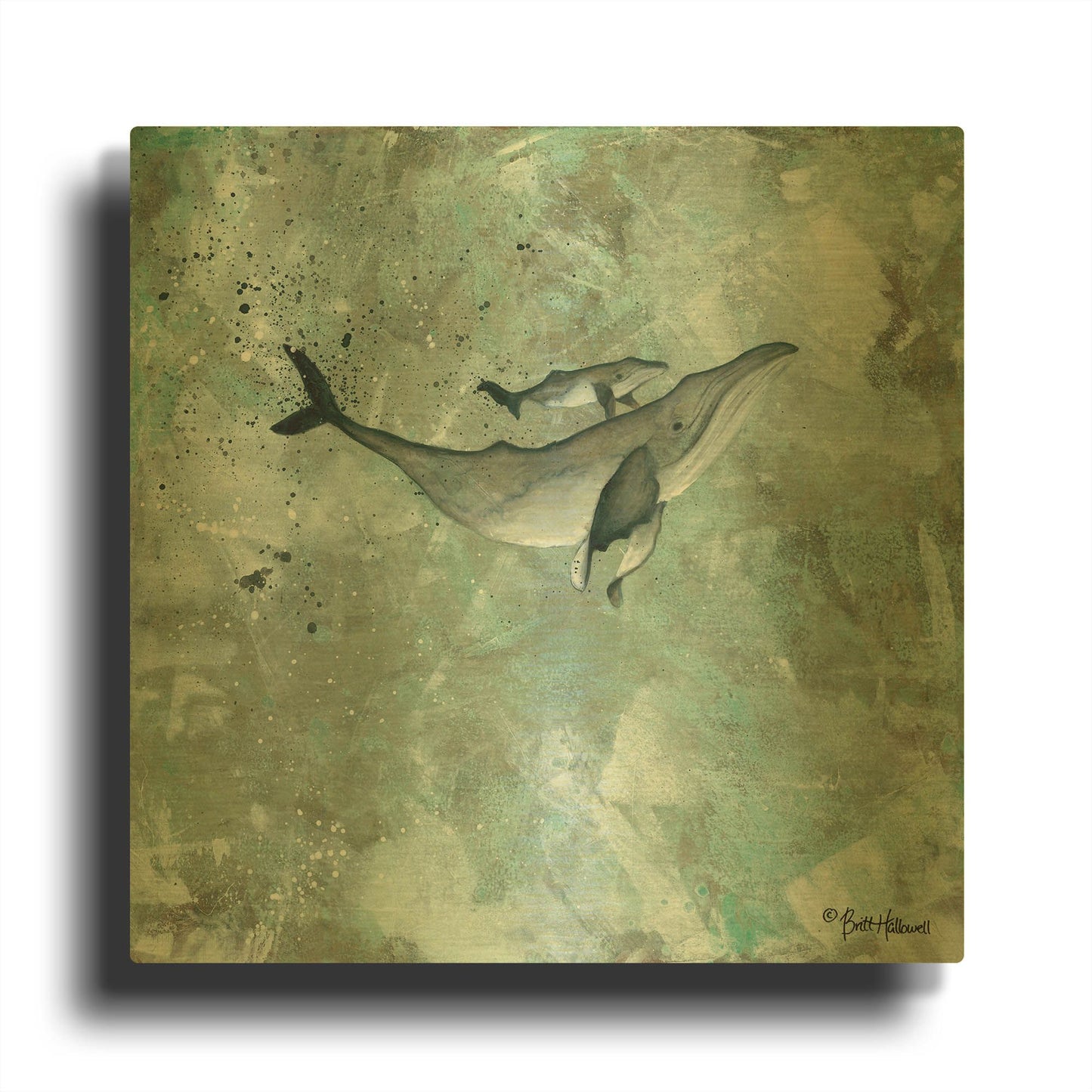 'Simplicity Humpback' By Britt Hallowell Gold Metal Wall Art