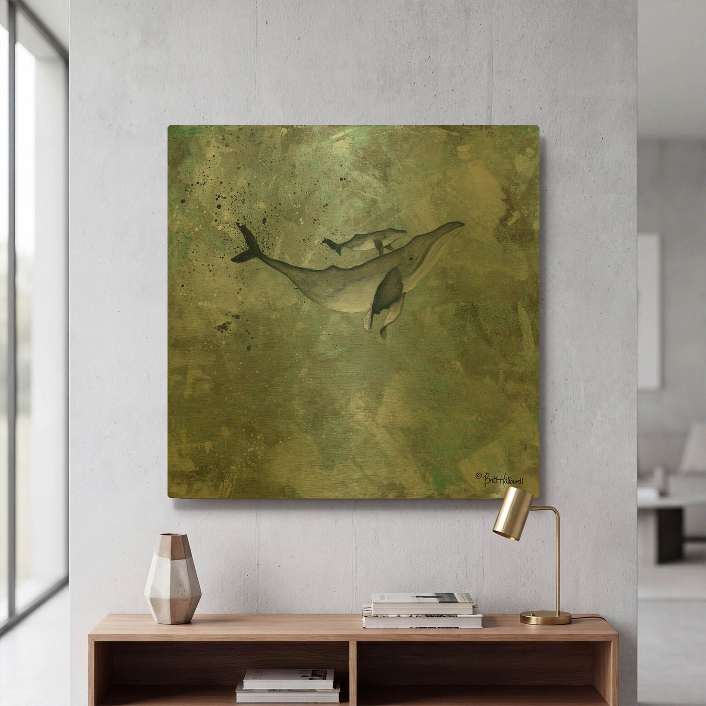 'Simplicity Humpback' By Britt Hallowell Gold Metal Wall Art