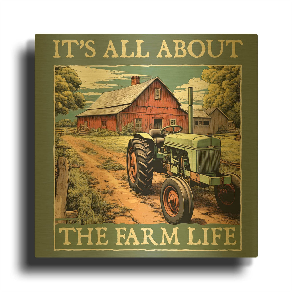 'Farm' By Jim Baldwin Gold Metal Wall Art