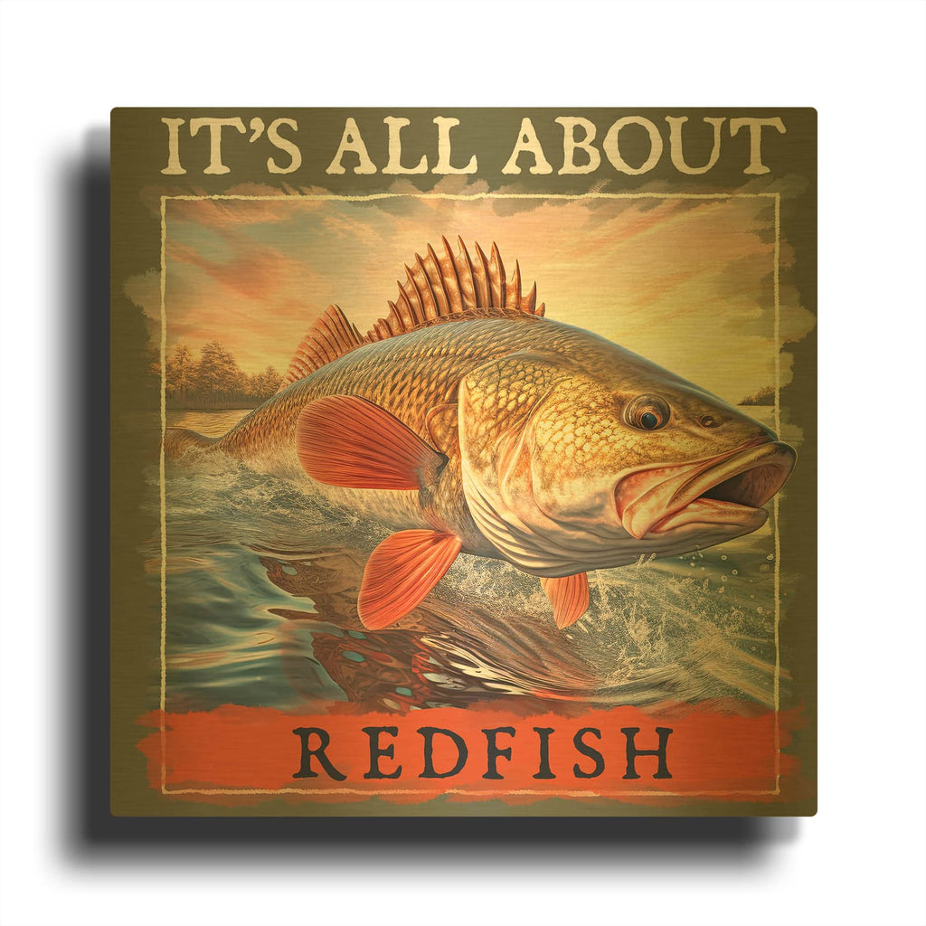 'Redfish' By Jim Baldwin Gold Metal Wall Art