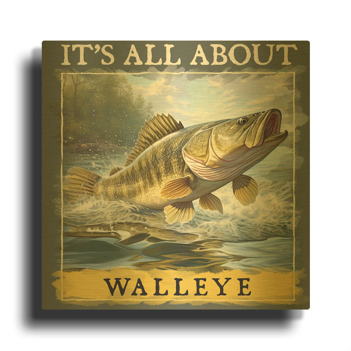 'Walleye' By Jim Baldwin Gold Metal Wall Art